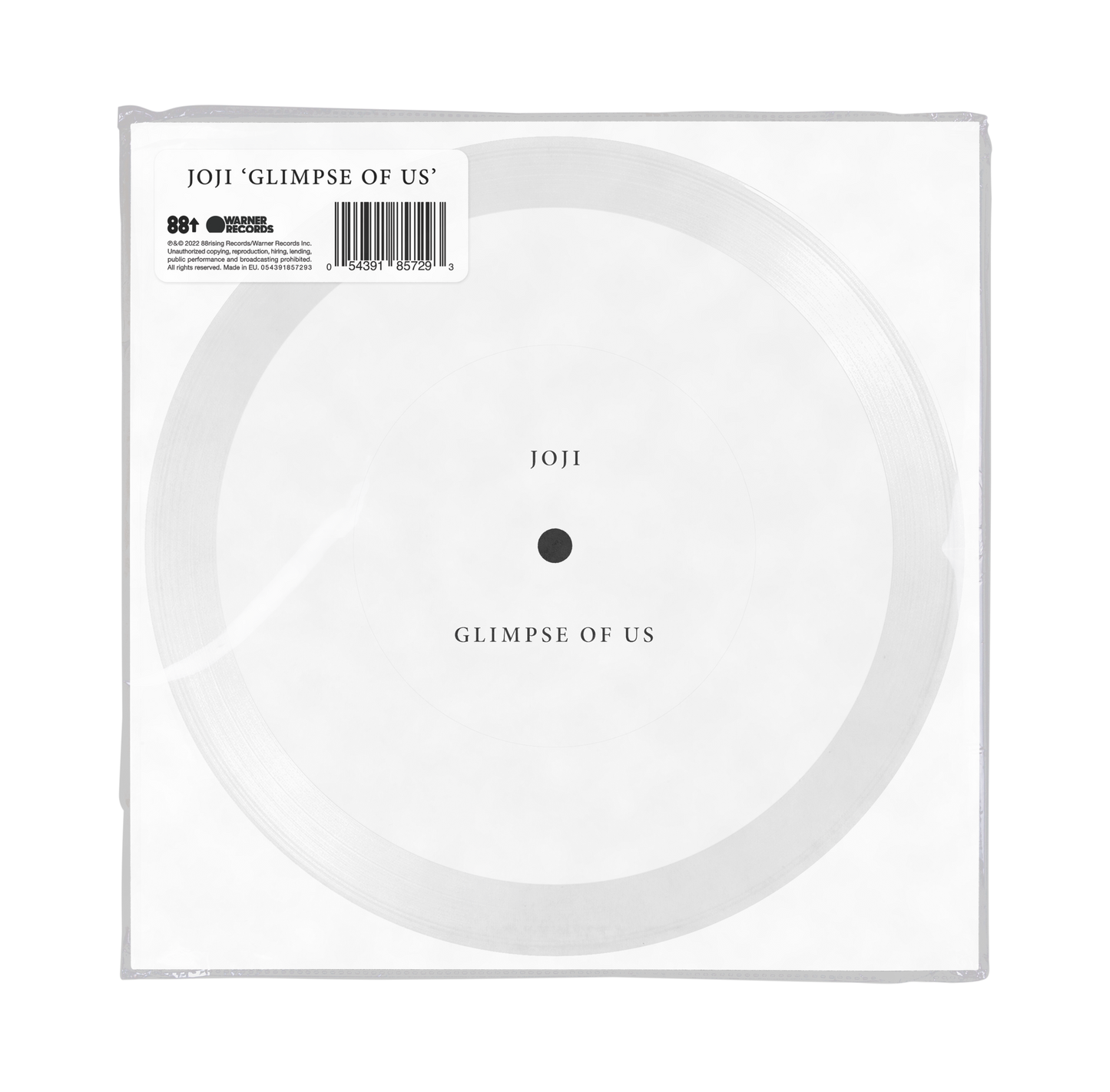 Vinyl record sleeve for Joji’s ’Glimpse of Us’ single.