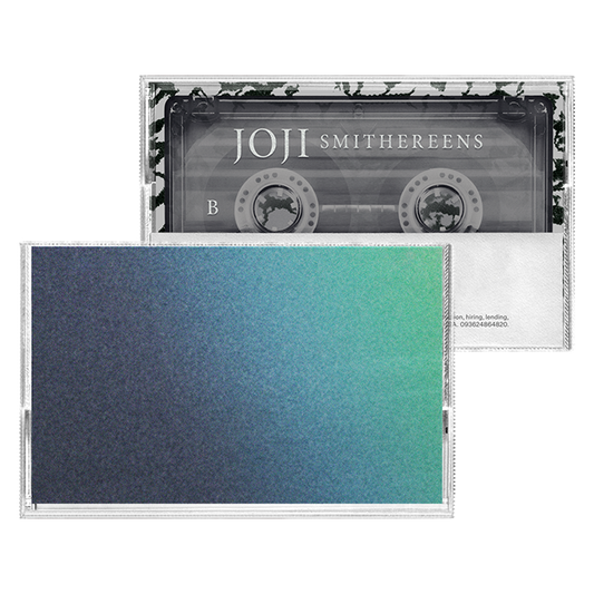 Cassette tape labeled ’JOJI SMITHEREENS’ with a gradient-colored case.